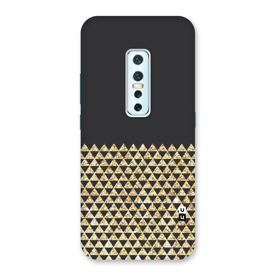 Dark Grey Golden Triangles Back Case for Vivo V17 Pro