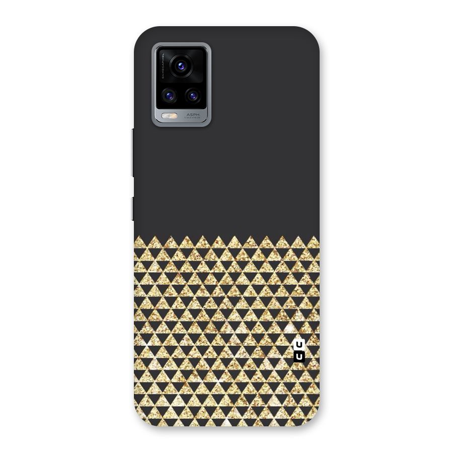 Dark Grey Golden Triangles Back Case for Vivo V20