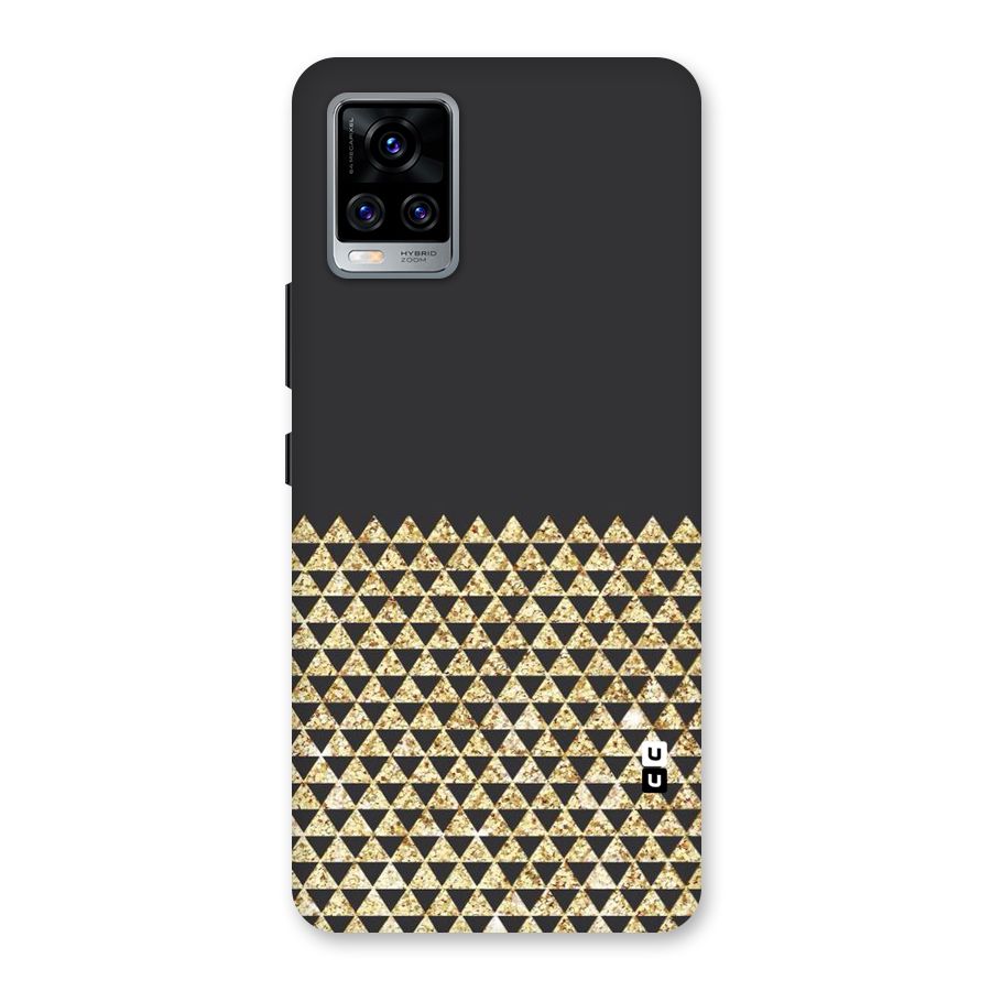 Dark Grey Golden Triangles Back Case for Vivo V20 Pro