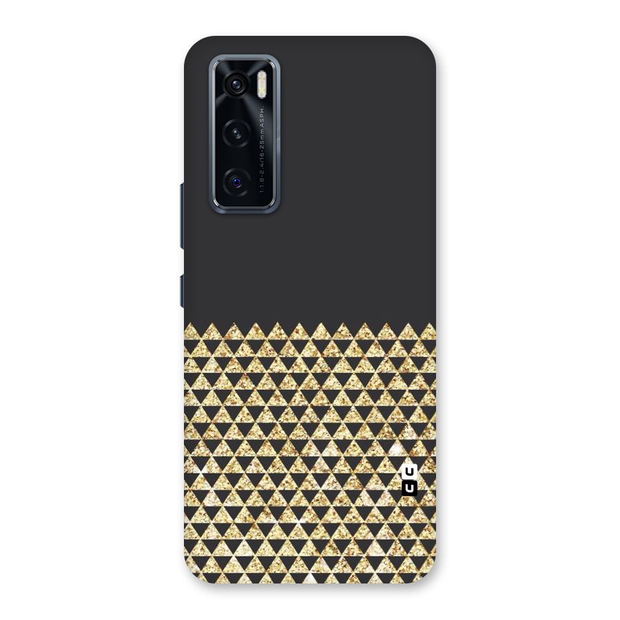Dark Grey Golden Triangles Back Case for Vivo V20 SE