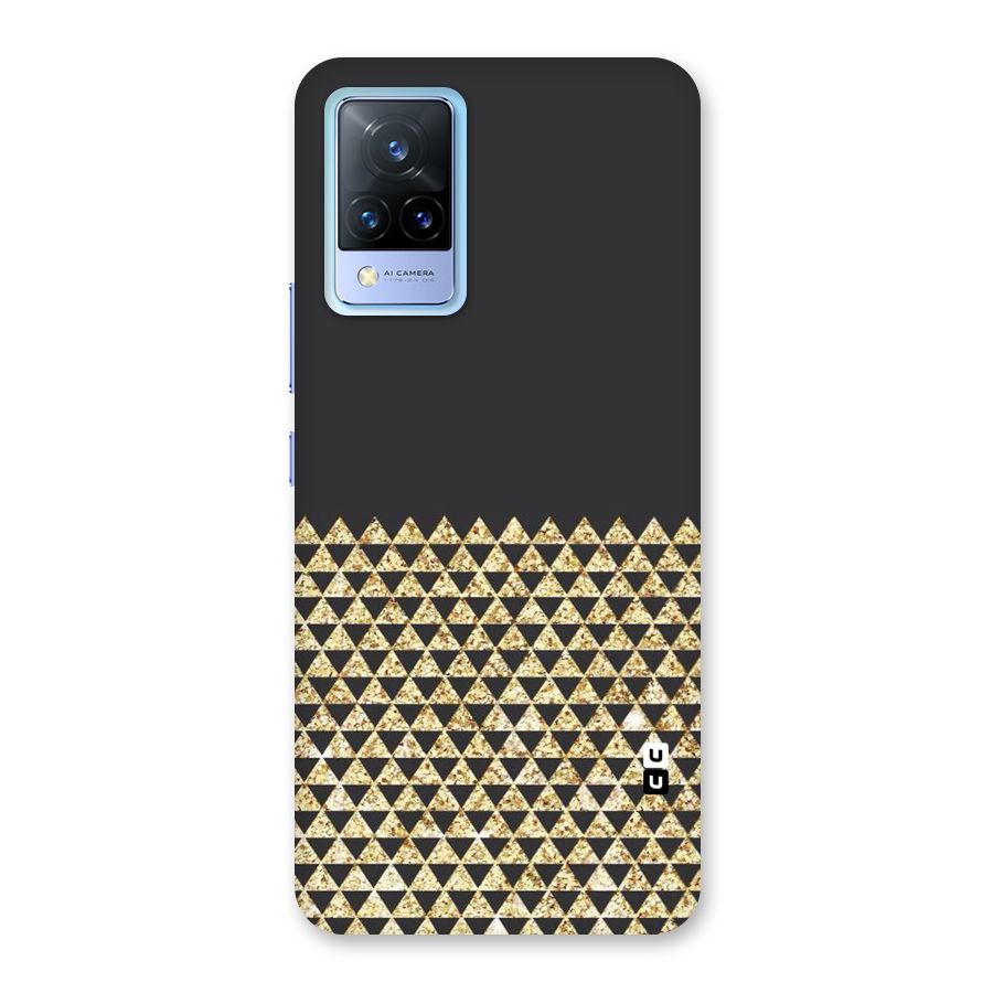 Dark Grey Golden Triangles Back Case for Vivo V21 5G
