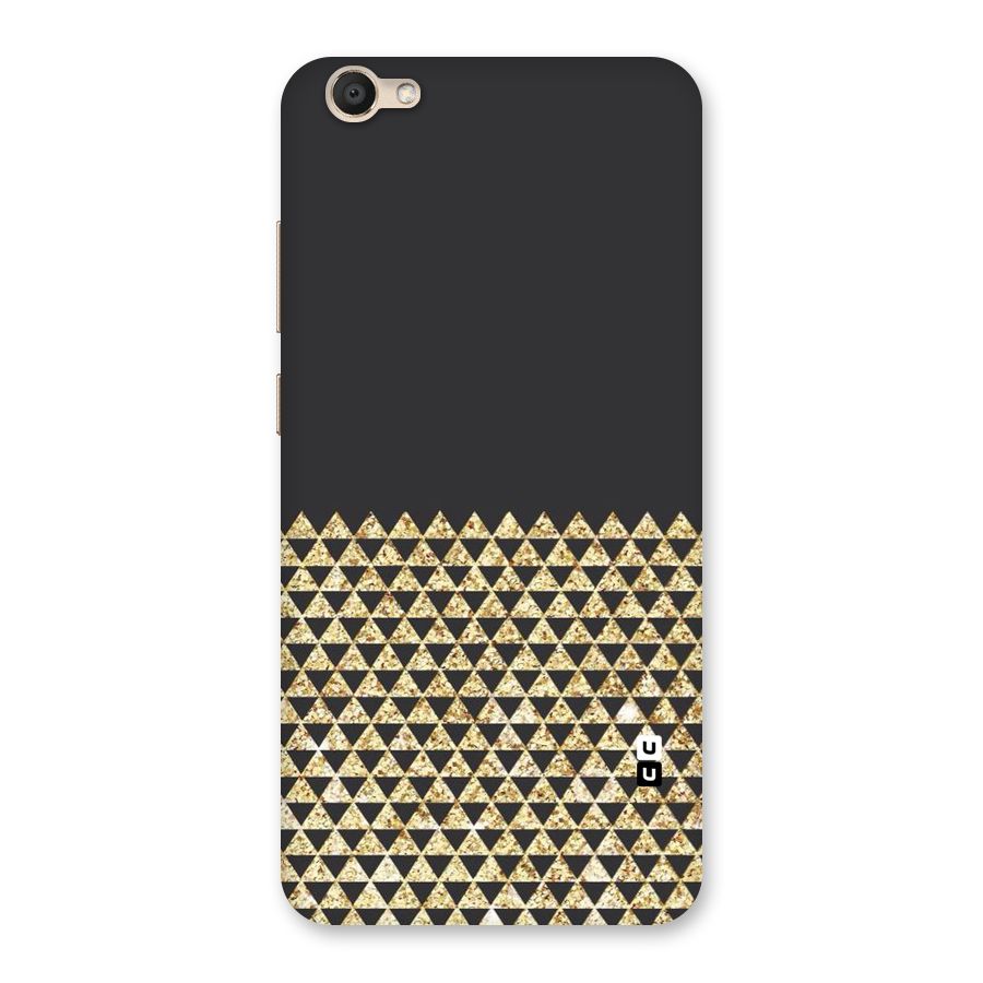 Dark Grey Golden Triangles Back Case for Vivo V5