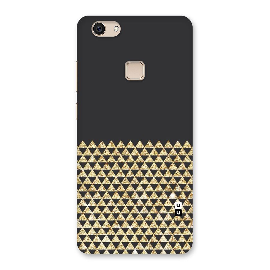 Dark Grey Golden Triangles Back Case for Vivo V7