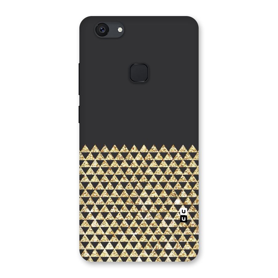Dark Grey Golden Triangles Back Case for Vivo V7 Plus