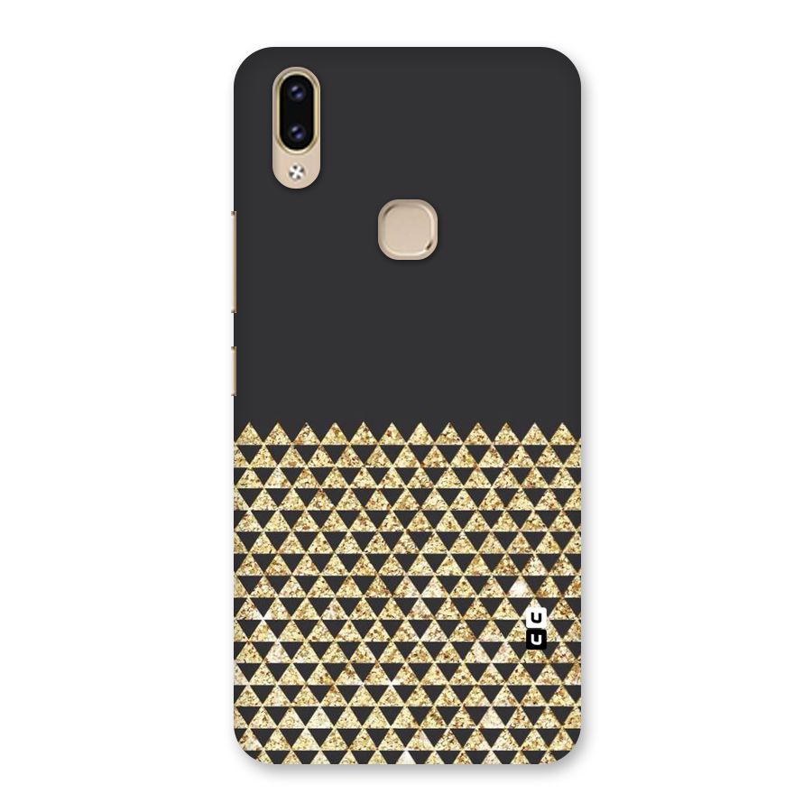 Dark Grey Golden Triangles Back Case for Vivo V9 Youth