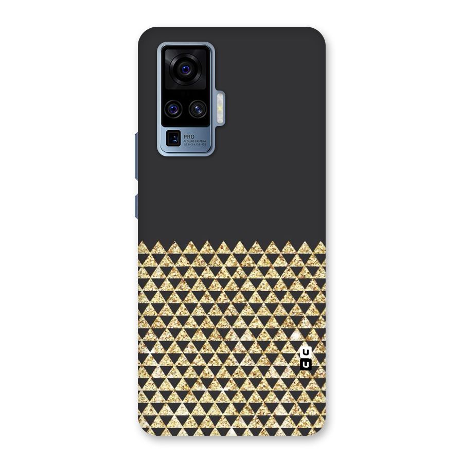 Dark Grey Golden Triangles Back Case for Vivo X50 Pro