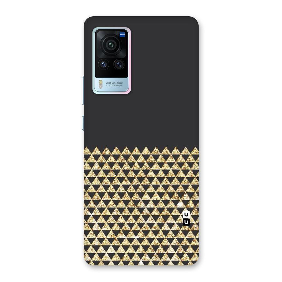 Dark Grey Golden Triangles Back Case for Vivo X60 Pro