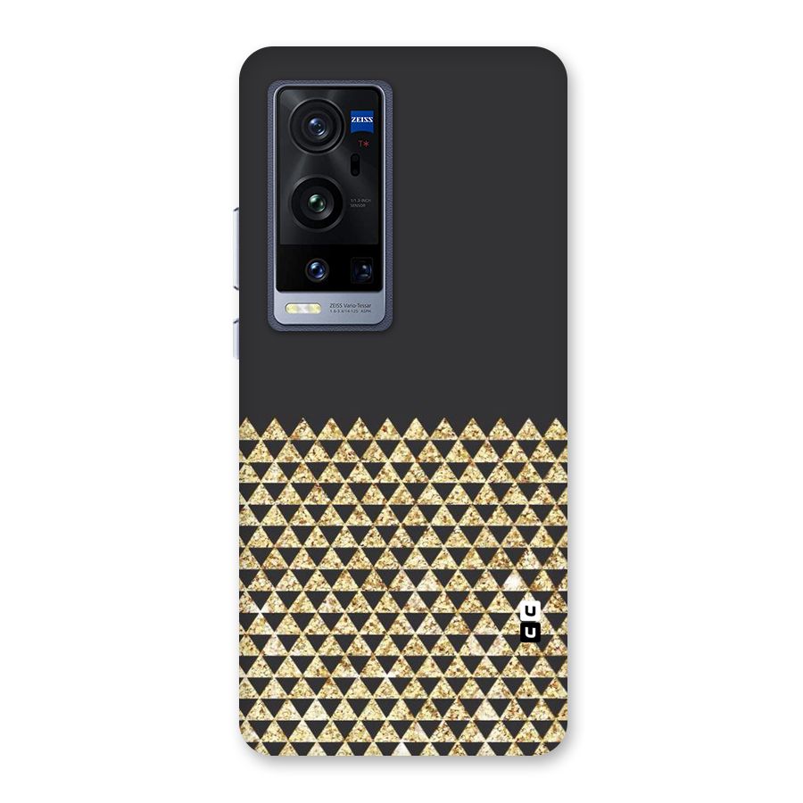 Dark Grey Golden Triangles Back Case for Vivo X60 Pro Plus