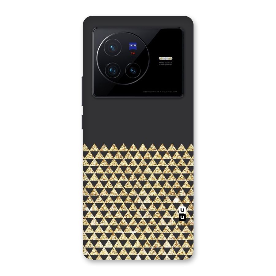 Dark Grey Golden Triangles Back Case for Vivo X80