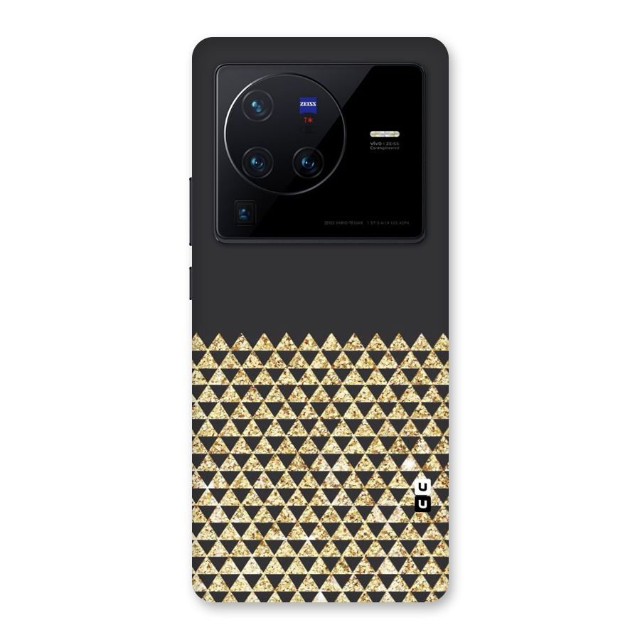Dark Grey Golden Triangles Back Case for Vivo X80 Pro