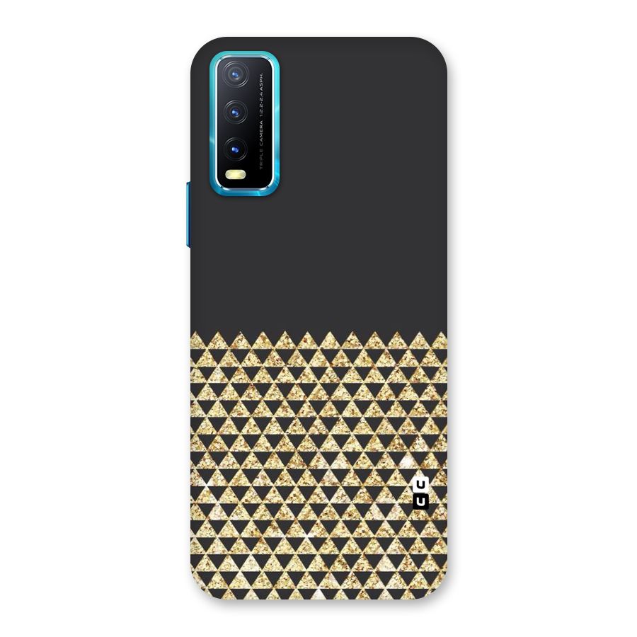 Dark Grey Golden Triangles Back Case for Vivo Y20A