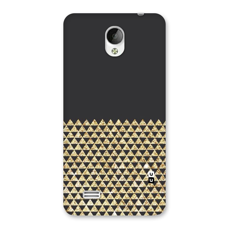Dark Grey Golden Triangles Back Case for Vivo Y21