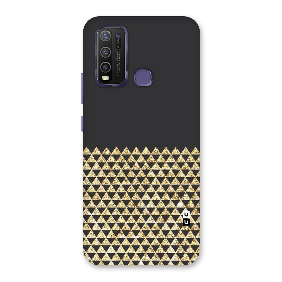 Dark Grey Golden Triangles Back Case for Vivo Y50