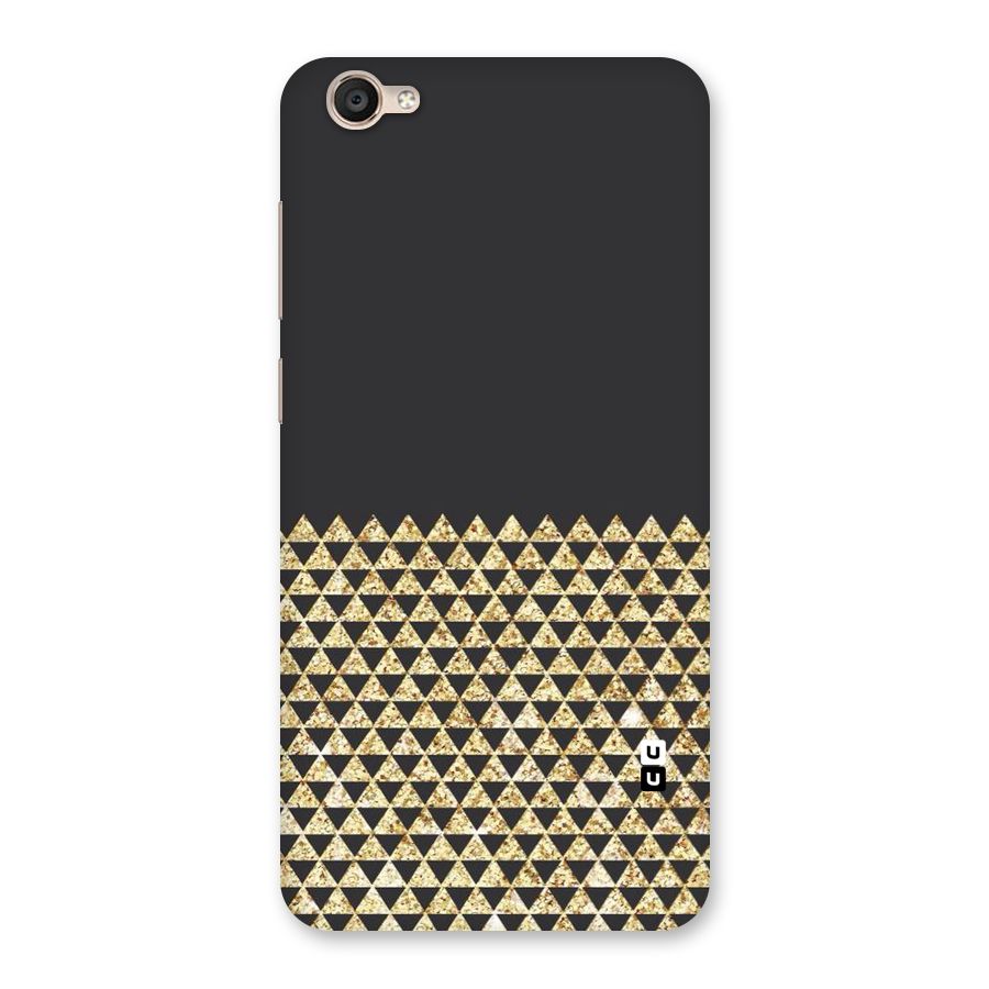 Dark Grey Golden Triangles Back Case for Vivo Y55s