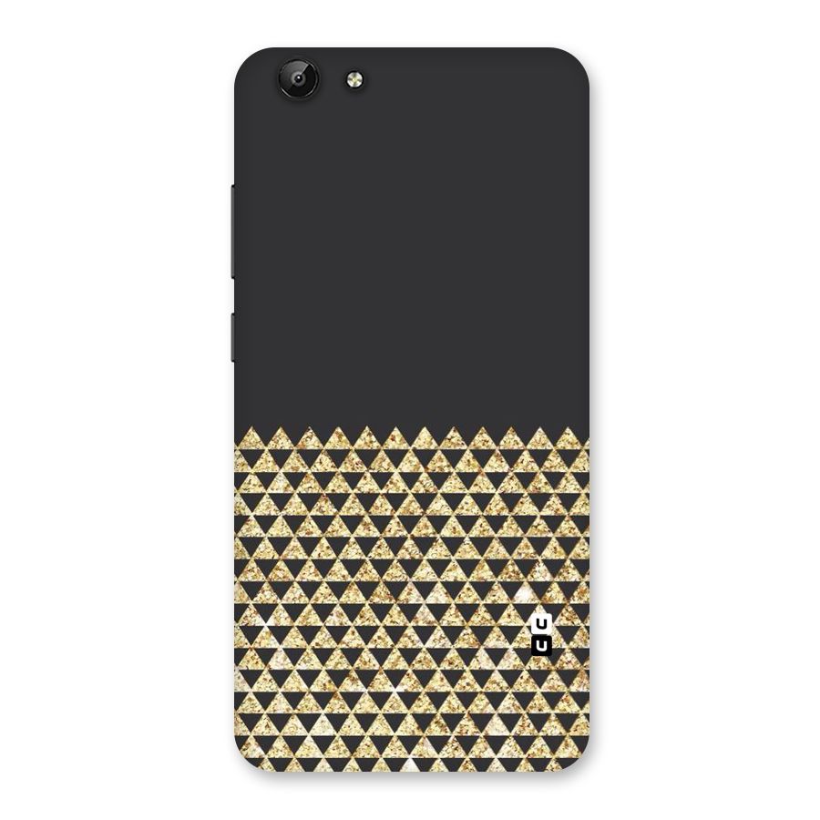 Dark Grey Golden Triangles Back Case for Vivo Y69