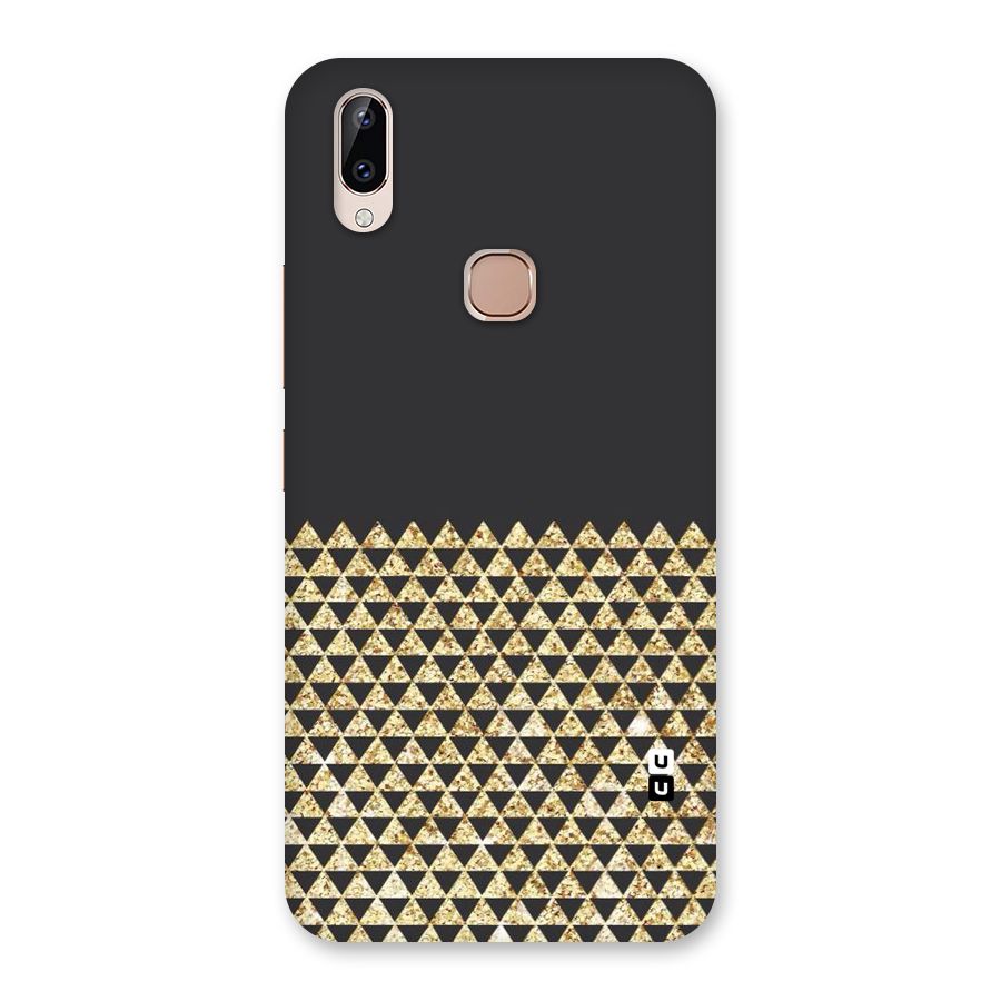 Dark Grey Golden Triangles Back Case for Vivo Y83 Pro