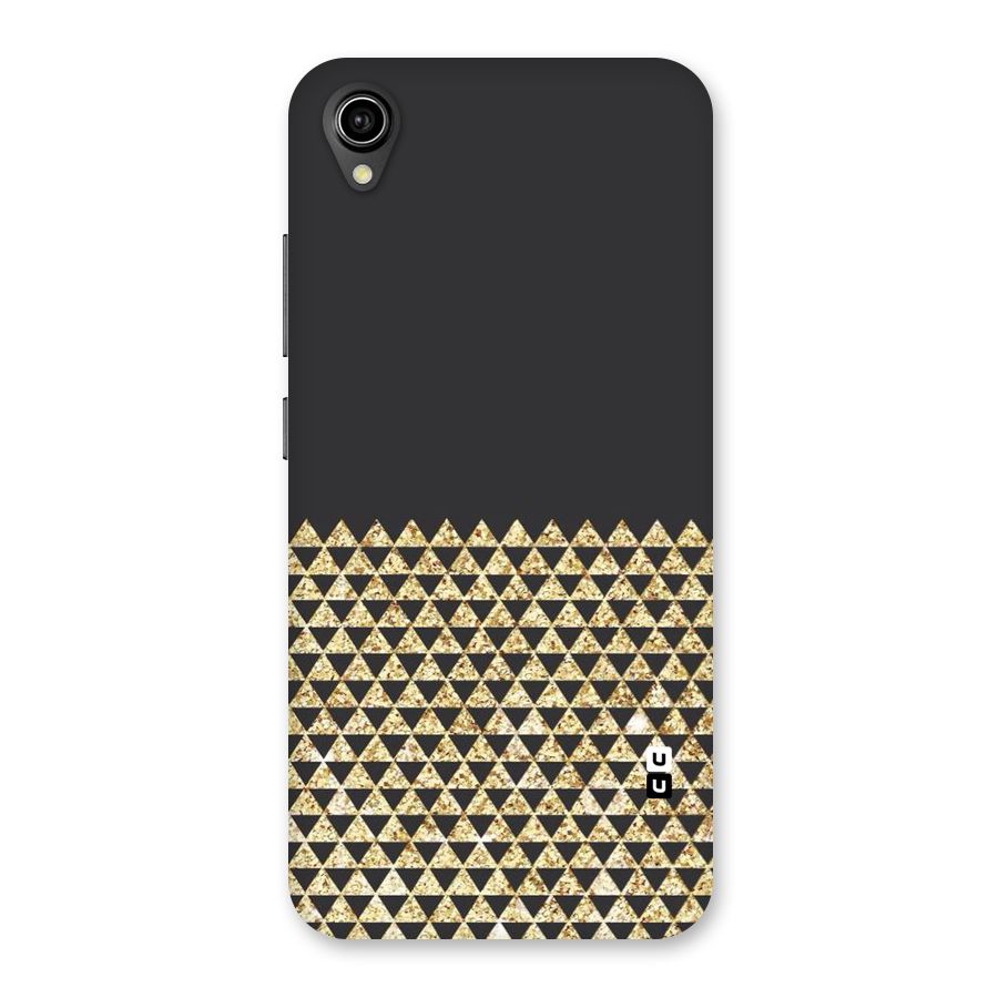 Dark Grey Golden Triangles Back Case for Vivo Y90