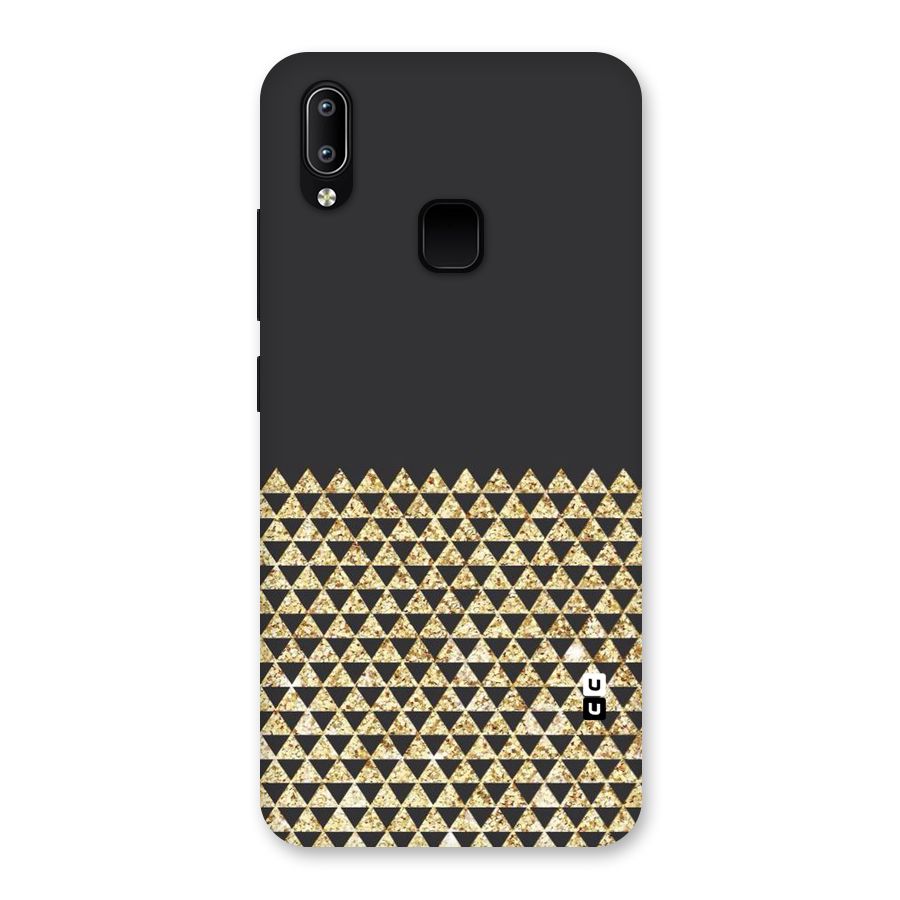 Dark Grey Golden Triangles Back Case for Vivo Y93