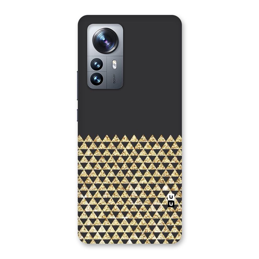 Dark Grey Golden Triangles Back Case for Xiaomi 12 Pro