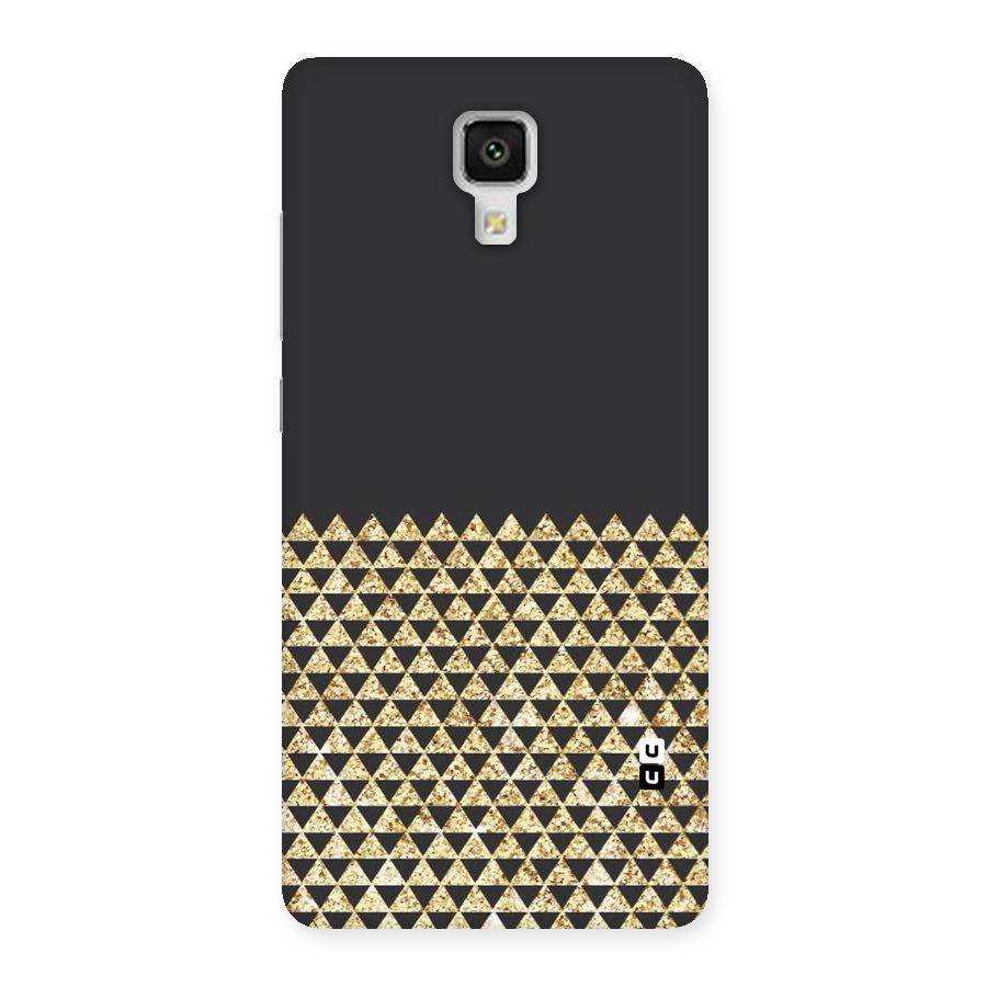 Dark Grey Golden Triangles Back Case for Xiaomi Mi 4