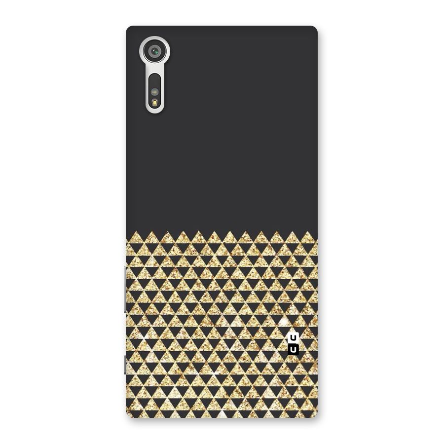 Dark Grey Golden Triangles Back Case for Xperia XZ