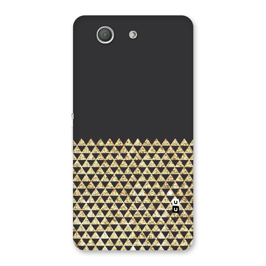 Dark Grey Golden Triangles Back Case for Xperia Z3 Compact