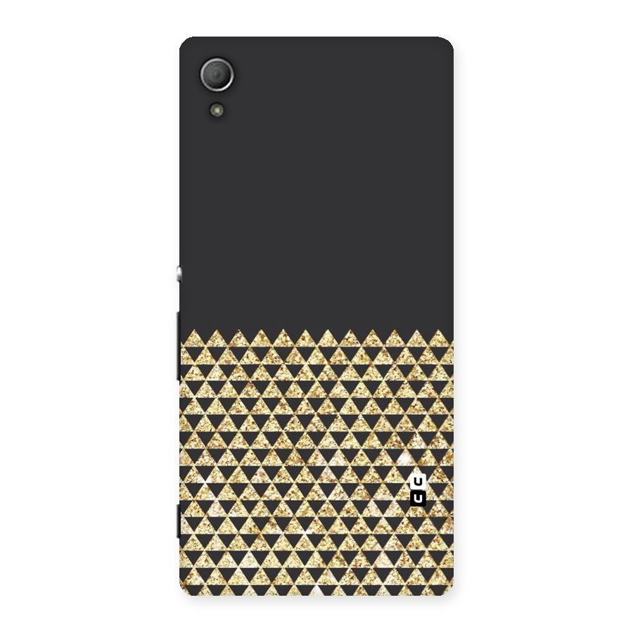 Dark Grey Golden Triangles Back Case for Xperia Z4