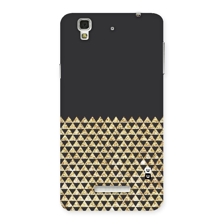 Dark Grey Golden Triangles Back Case for YU Yureka Plus