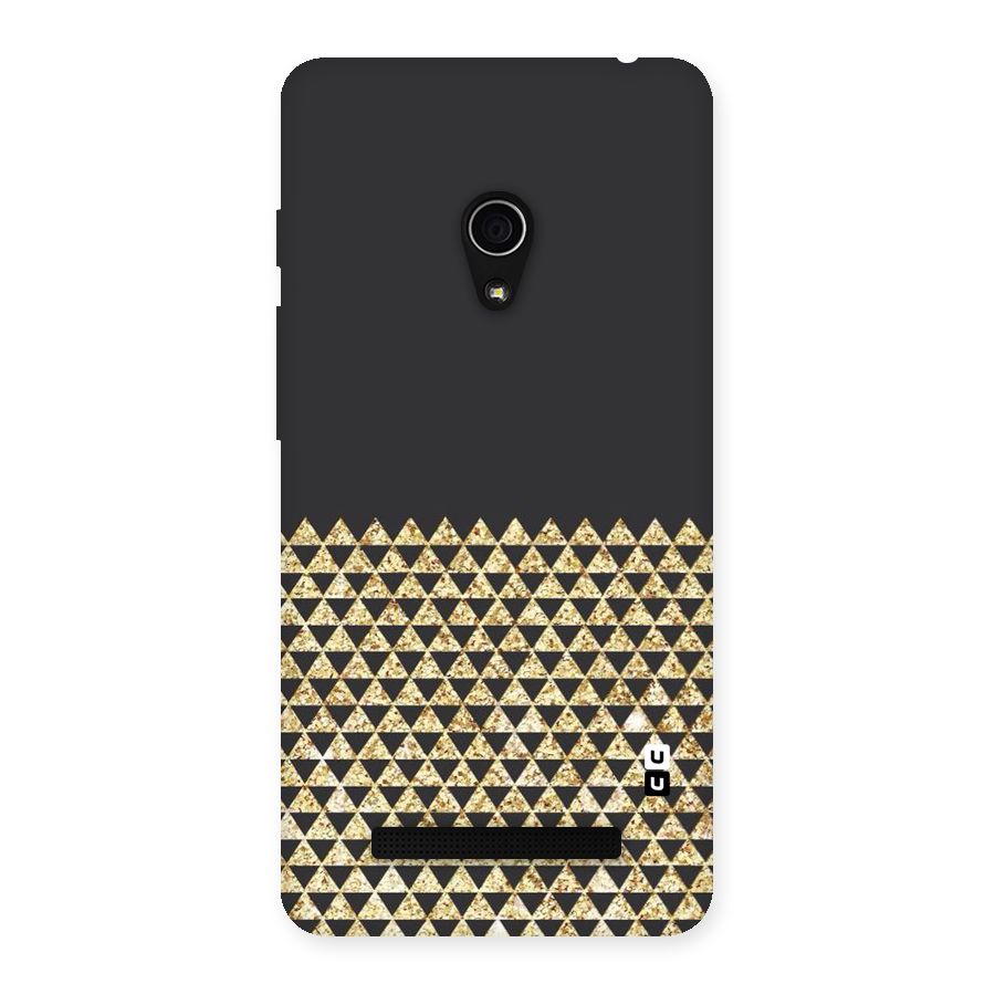 Dark Grey Golden Triangles Back Case for Zenfone 5