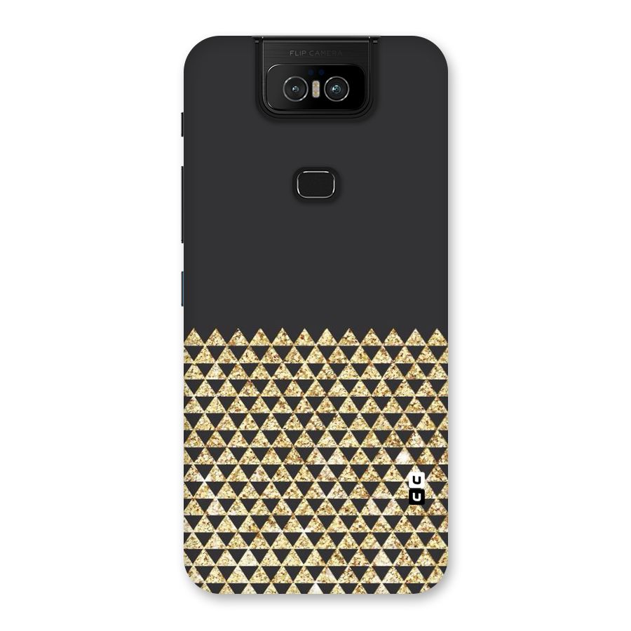 Dark Grey Golden Triangles Back Case for Zenfone 6z