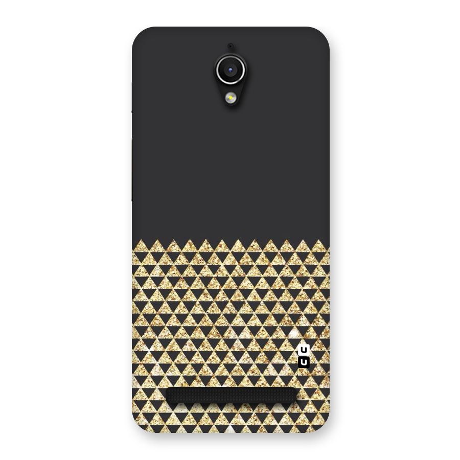 Dark Grey Golden Triangles Back Case for Zenfone Go