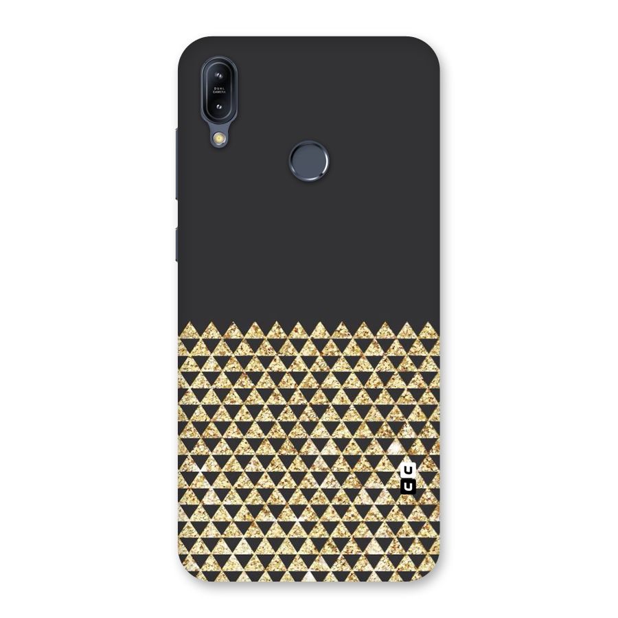 Dark Grey Golden Triangles Back Case for Zenfone Max M2