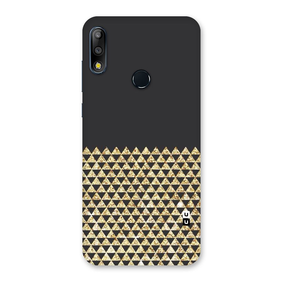 Dark Grey Golden Triangles Back Case for Zenfone Max Pro M2