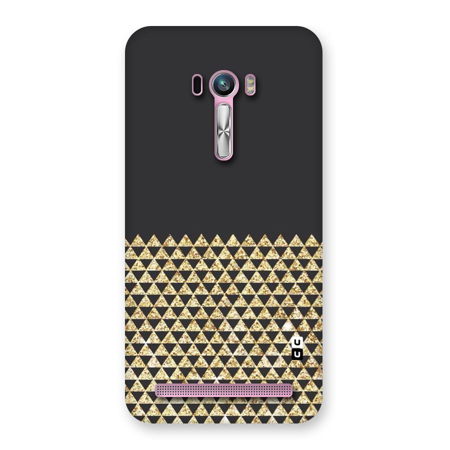 Dark Grey Golden Triangles Back Case for Zenfone Selfie