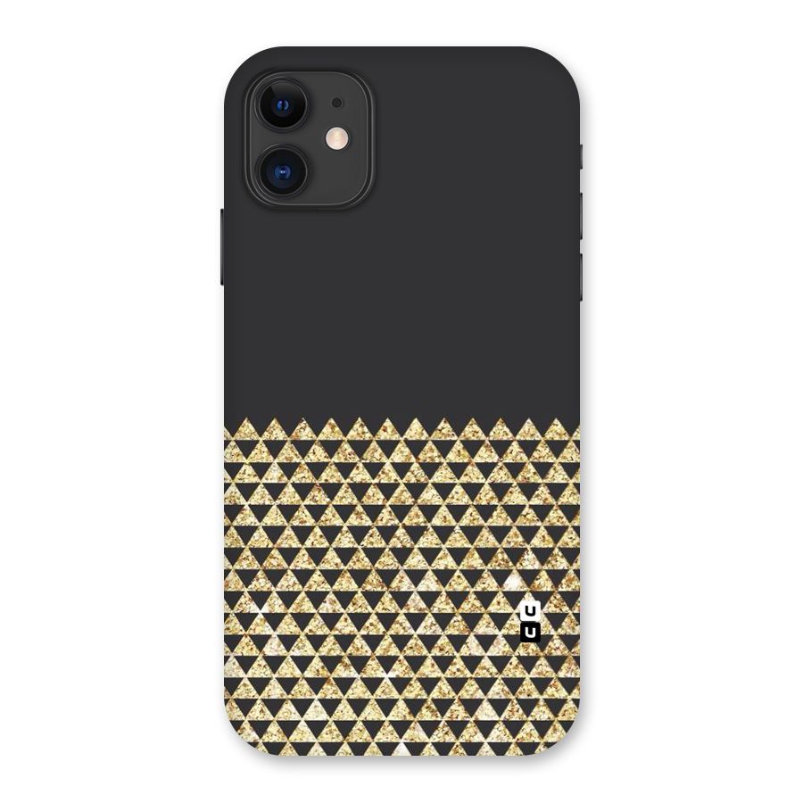 Dark Grey Golden Triangles Back Case for iPhone 11