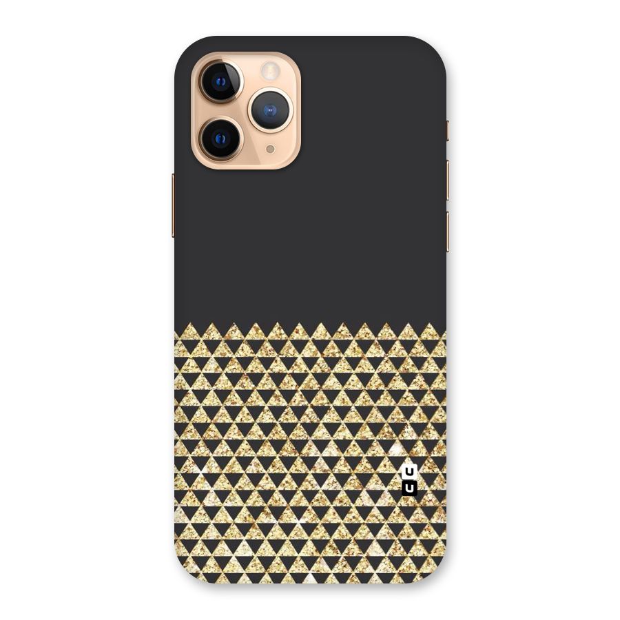 Dark Grey Golden Triangles Back Case for iPhone 11 Pro