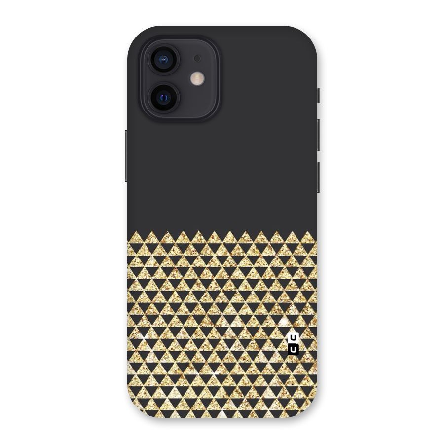 Dark Grey Golden Triangles Back Case for iPhone 12