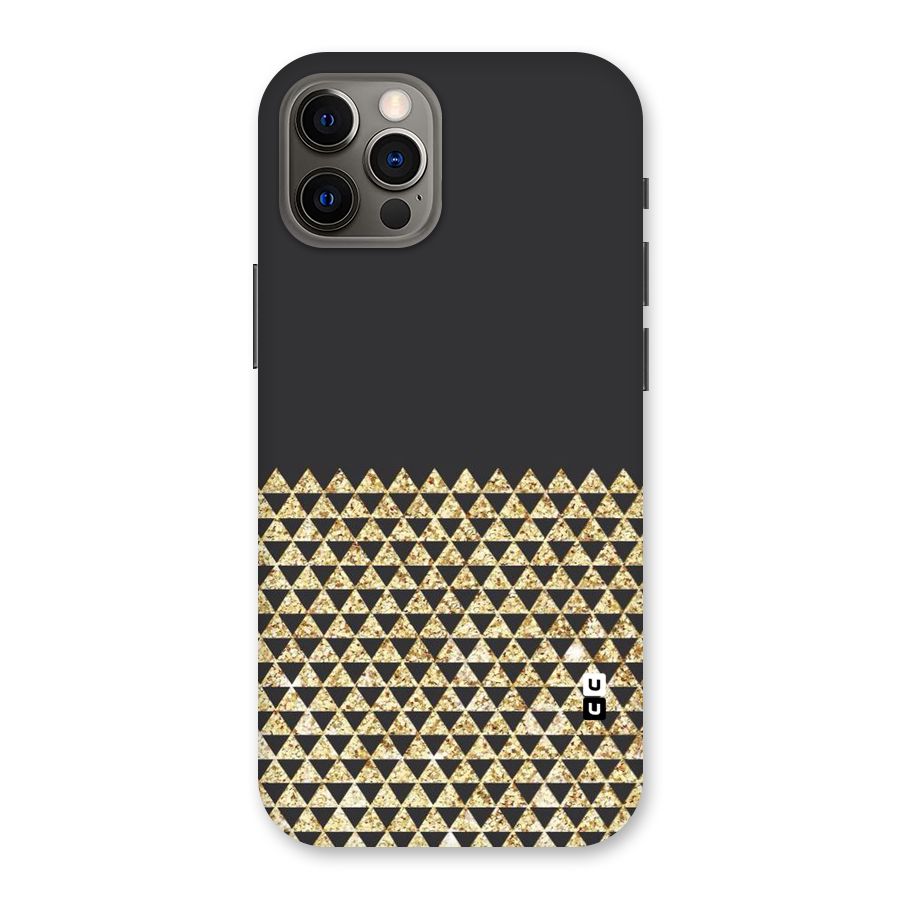 Dark Grey Golden Triangles Back Case for iPhone 12 Pro