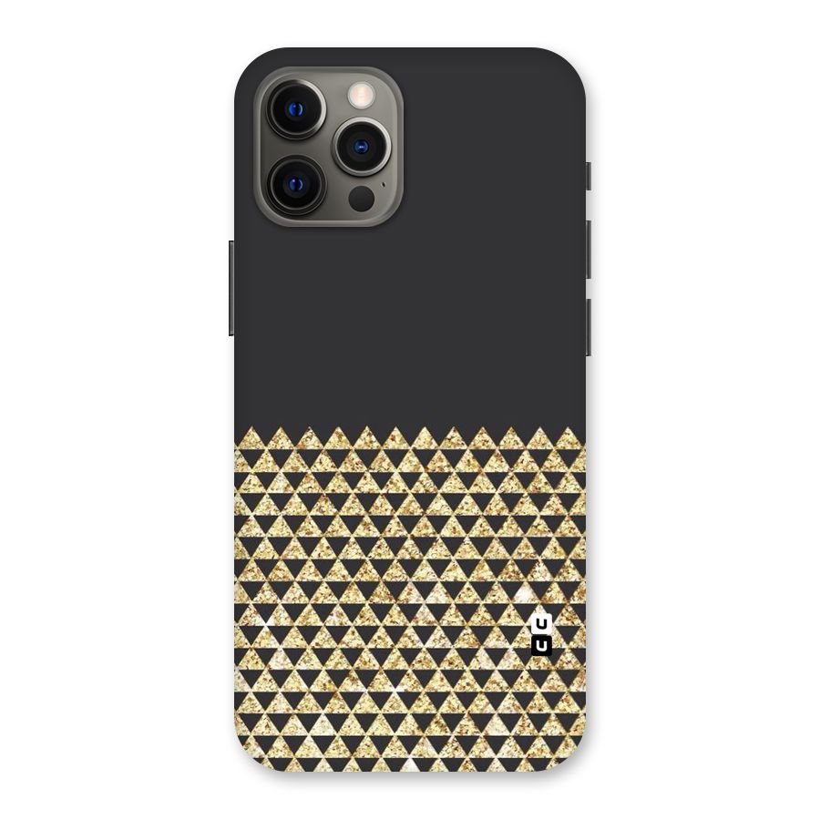 Dark Grey Golden Triangles Back Case for iPhone 12 Pro Max
