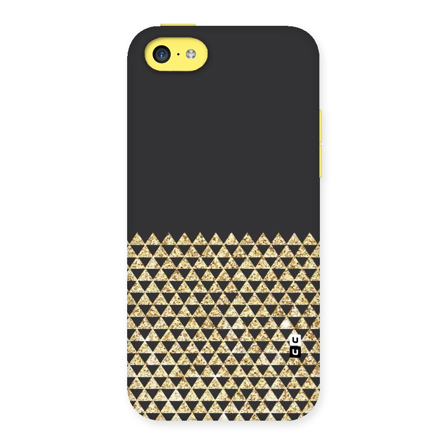 Dark Grey Golden Triangles Back Case for iPhone 5C