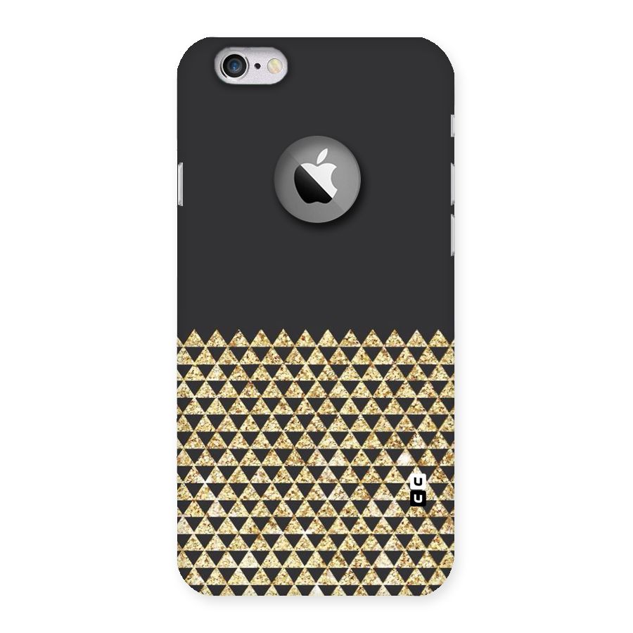 Dark Grey Golden Triangles Back Case for iPhone 6 Logo Cut