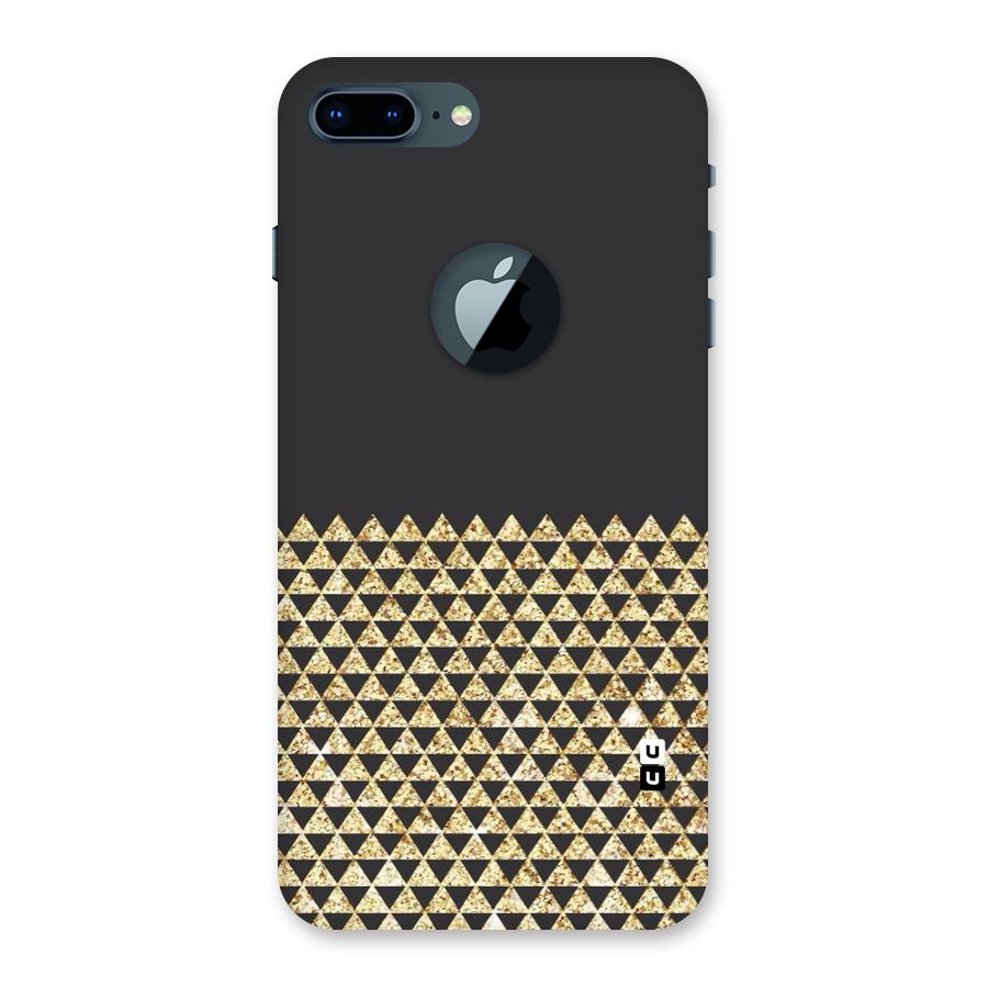 Dark Grey Golden Triangles Back Case for iPhone 7 Plus Logo Cut