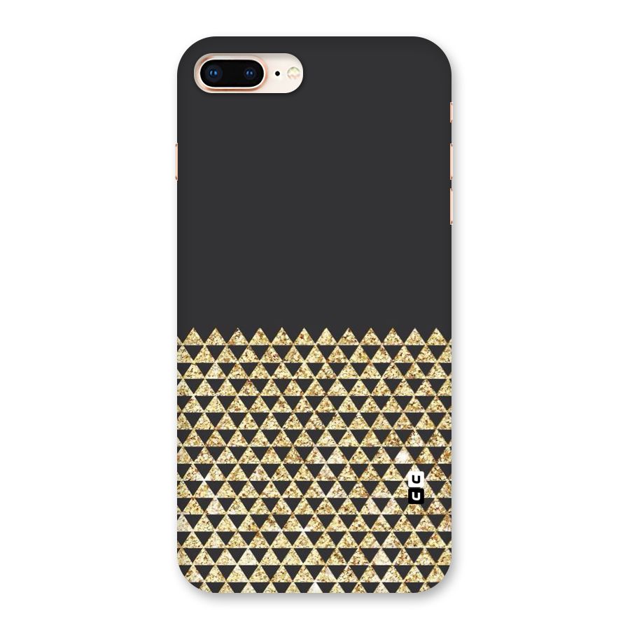 Dark Grey Golden Triangles Back Case for iPhone 8 Plus