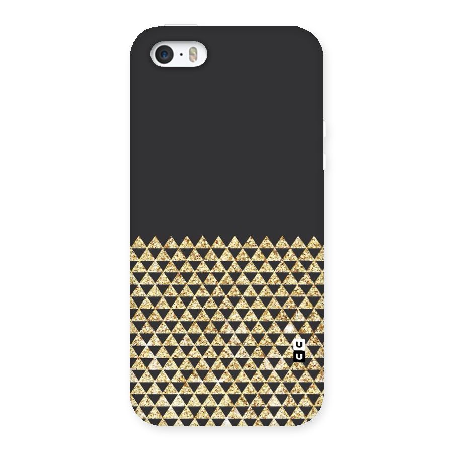 Dark Grey Golden Triangles Back Case for iPhone SE