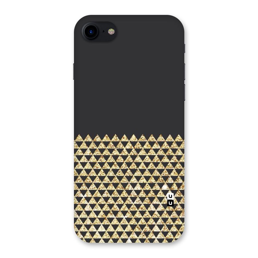 Dark Grey Golden Triangles Back Case for iPhone SE 2020