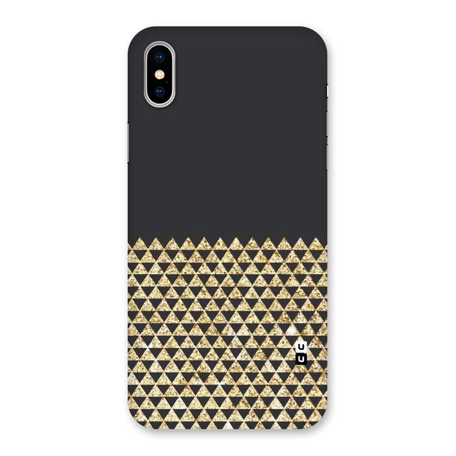 Dark Grey Golden Triangles Back Case for iPhone X