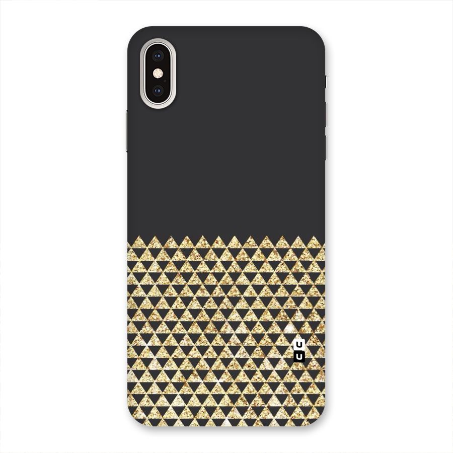 Dark Grey Golden Triangles Back Case for iPhone XS Max
