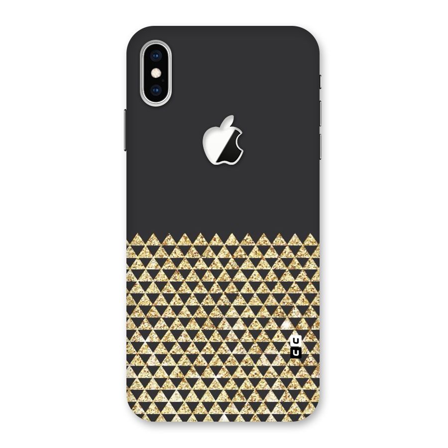 Dark Grey Golden Triangles Back Case for iPhone XS Max Apple Cut