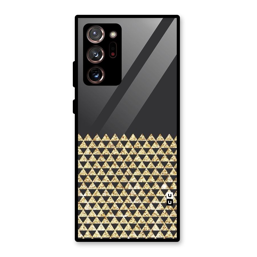 Dark Grey Golden Triangles Glass Back Case for Galaxy Note 20 Ultra