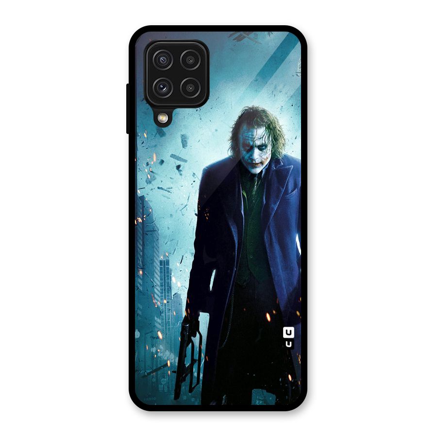Dark Knight Joker Glass Back Case for Galaxy A22 4G
